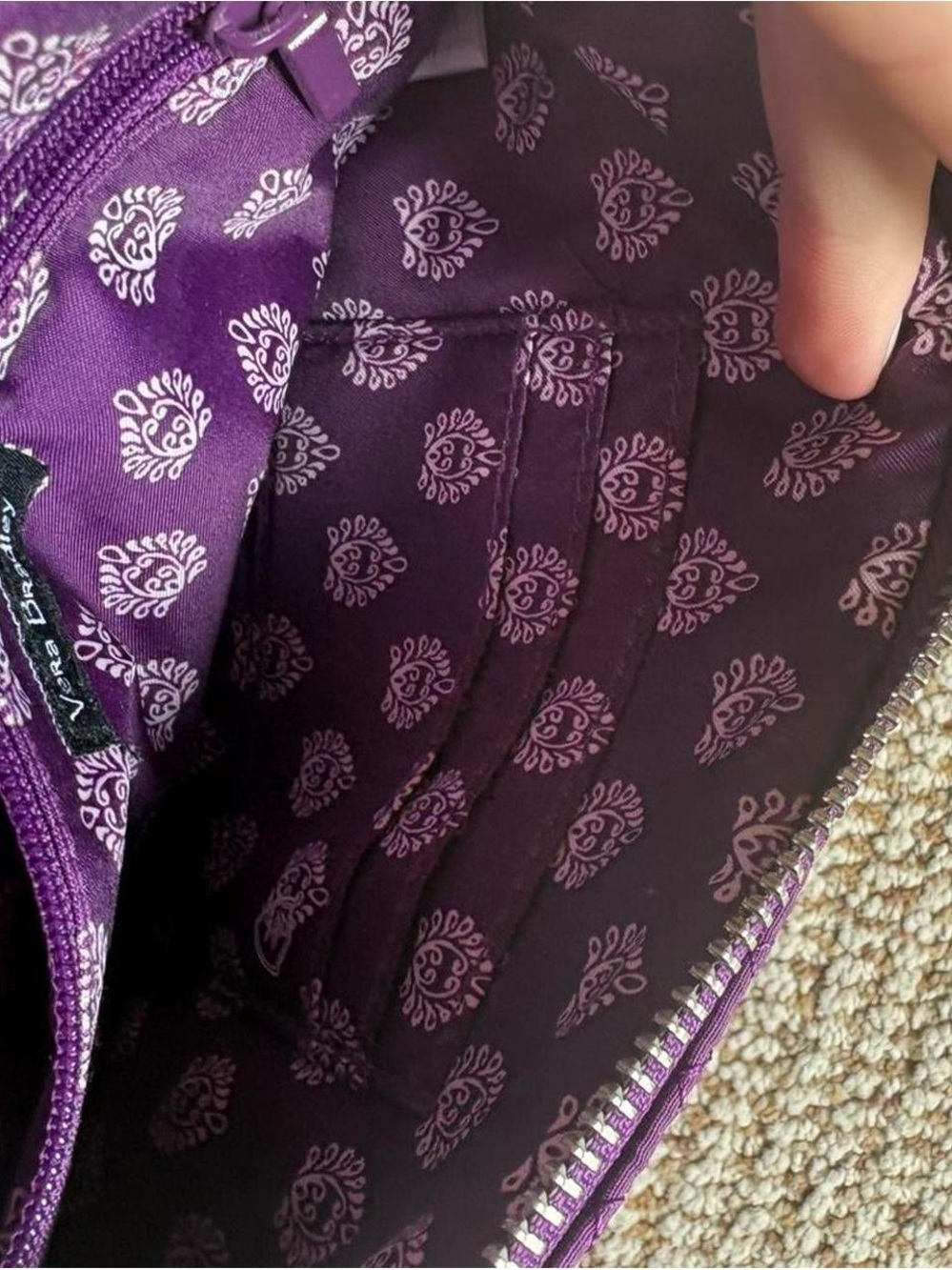 Vera Bradley Deep Purple Quilted Wristlet Crossbody - Picture 4 of 5